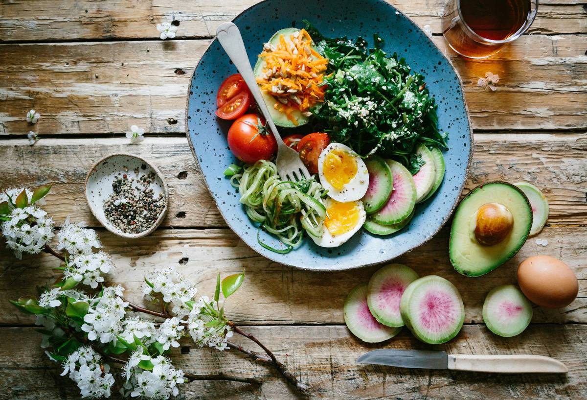 Homemade fermented vegetables as part of a gut health diet menu